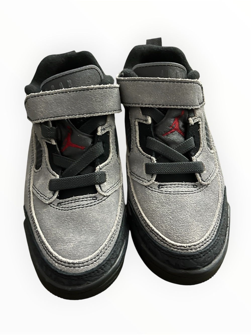 Jordan Spizike Low "Anthracite Gym Red" sneakers.